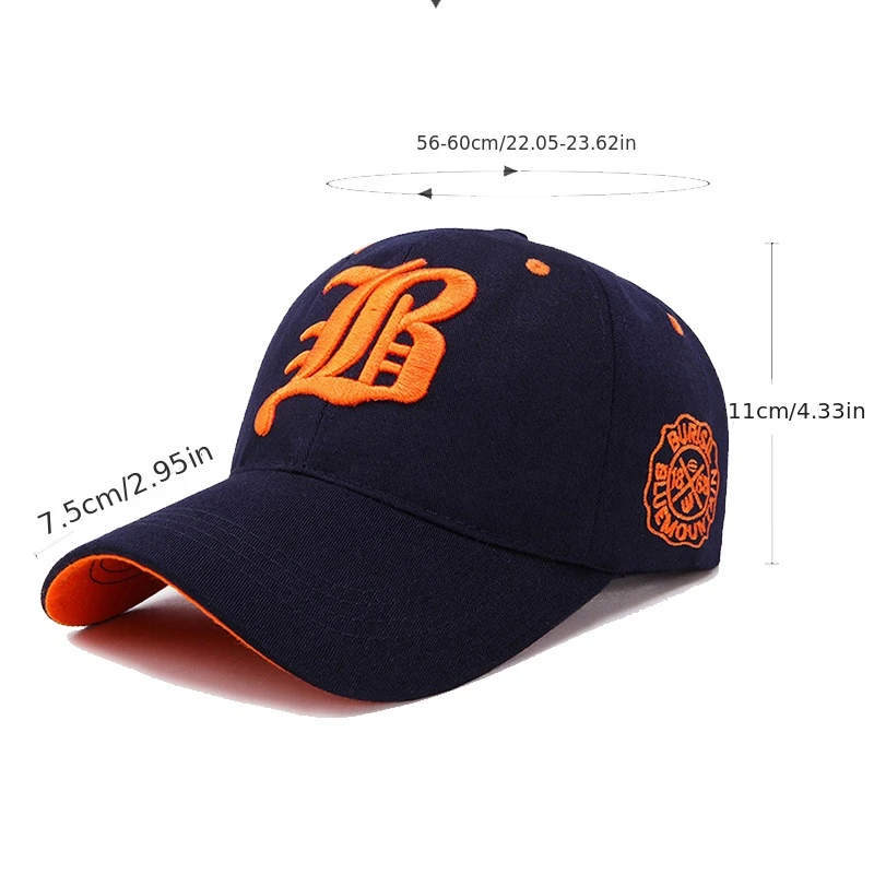 Premium Unisex Embroidered Alphabet Peaked Cap - H5012